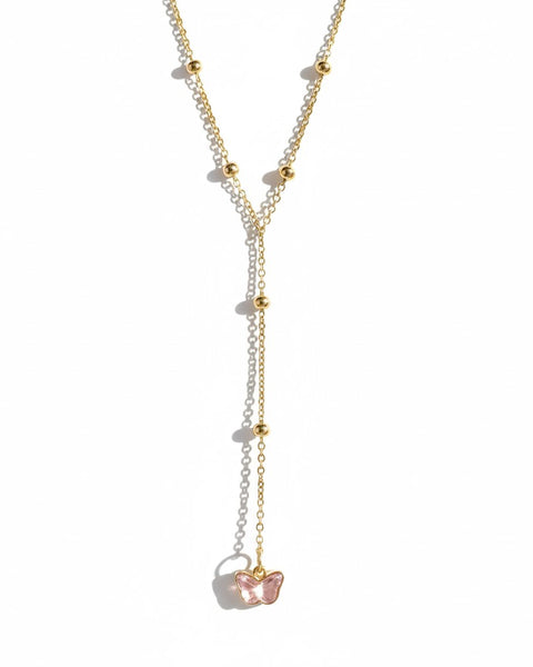 Elegant Kelebek Y Kolye necklace by İrva Collection featuring a butterfly pendant on a delicate chain.