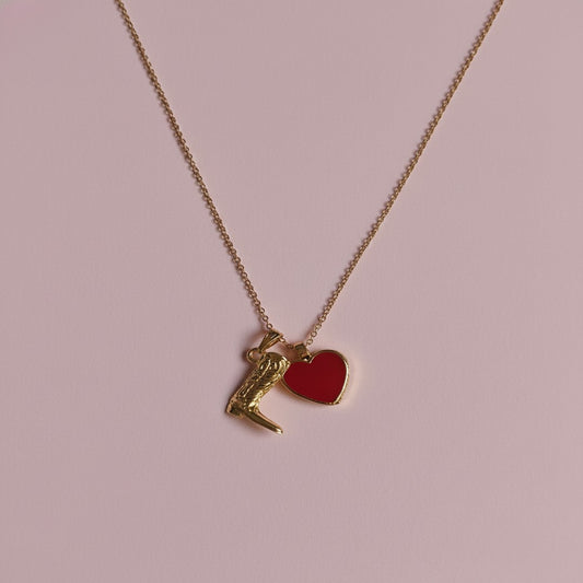 Çelik Kovboy Kalp Kolye – Western