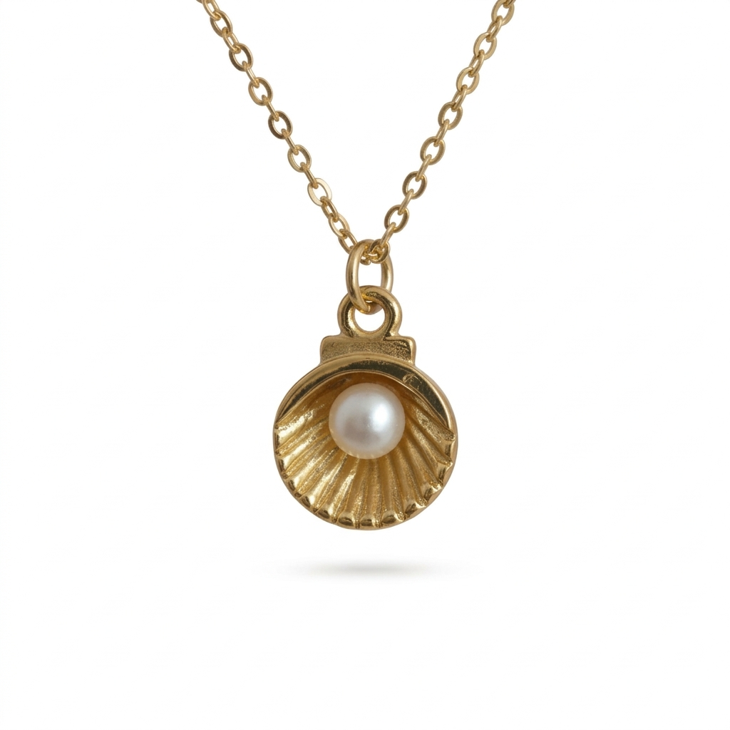 İrva Collection Sea Girl Kolye featuring a delicate design with ocean-themed elements in silver.