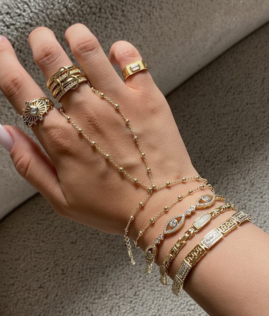 Gold Top Zincirli Şahmeran - İrva Collection