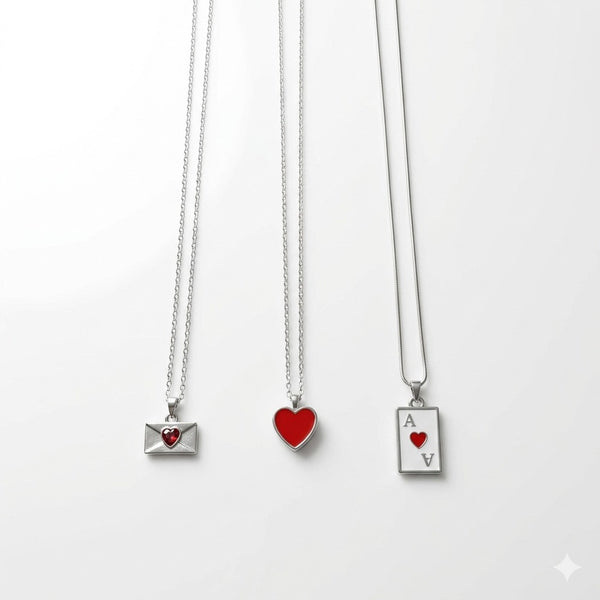 Mektup Zarfı As Plaka Üçlü Kolye Seti
