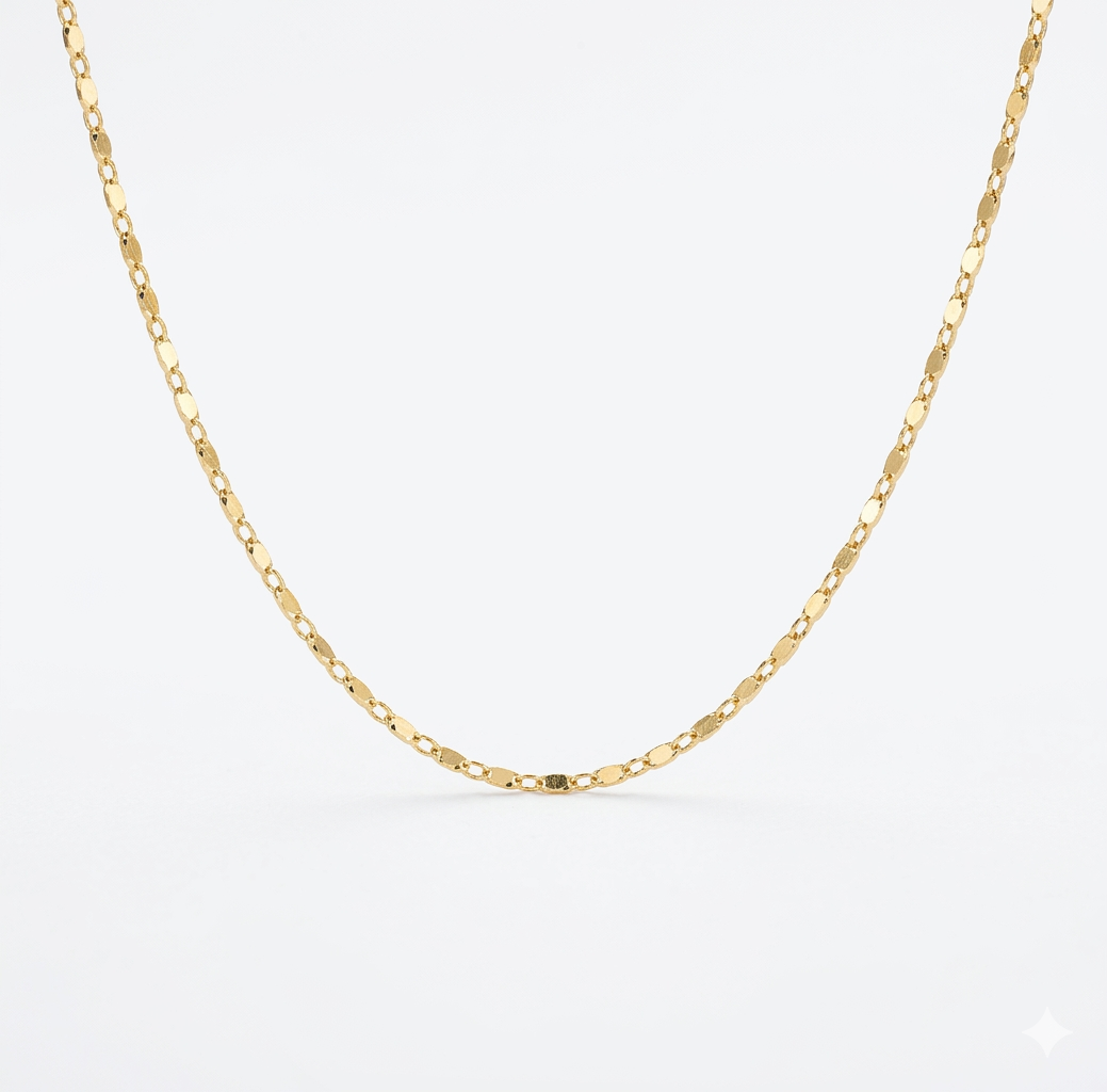 Gold-colored chain necklace from İrva Collection featuring a delicate design and a polished finish.