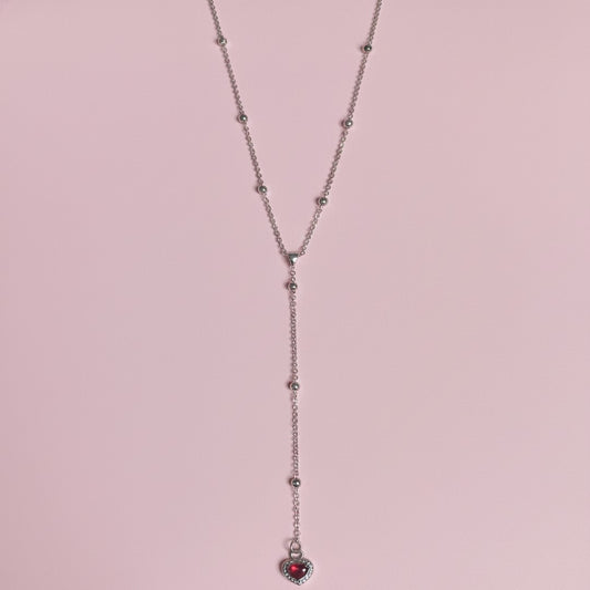 Kırmızı Kalp Y Kolye