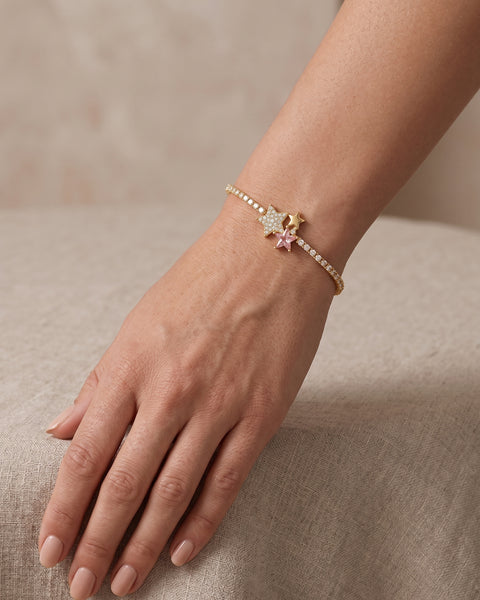 Rhinestone Pink Star Bileklik