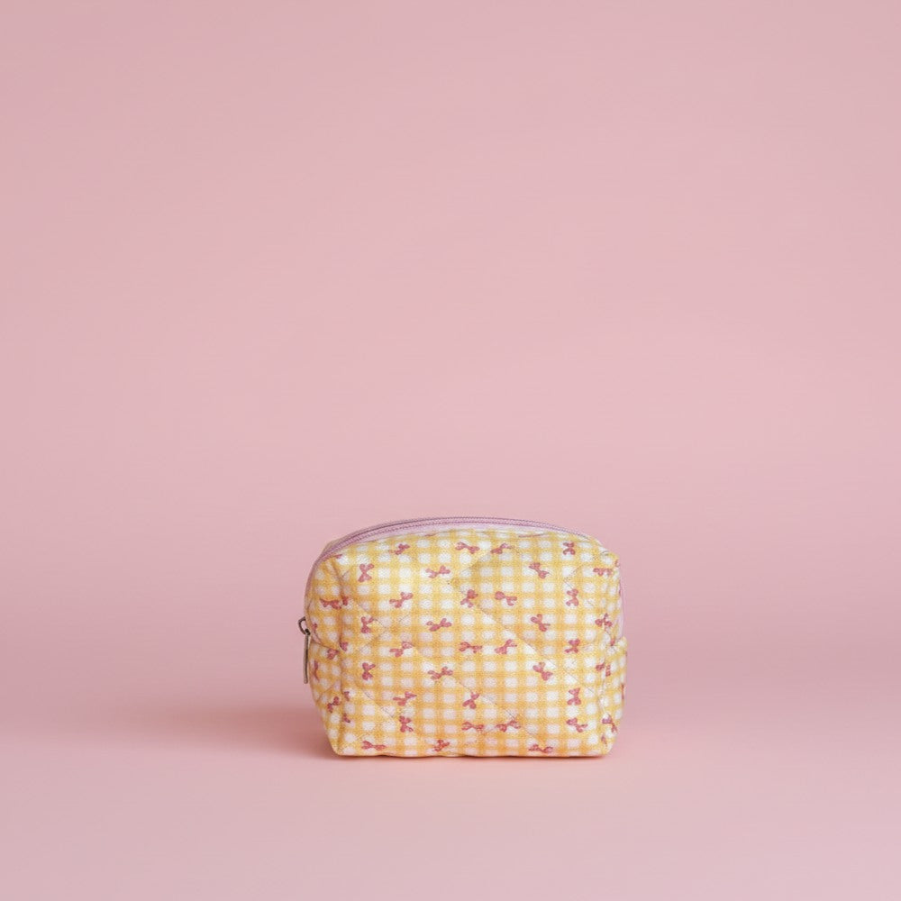 Sarı Kurdeleli Küçük Boy Makyaj Çantası