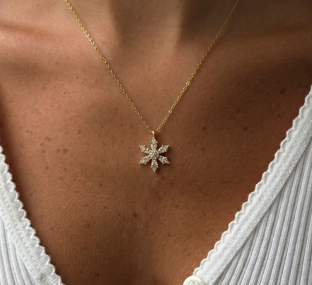 Kararmaz Taşlı Çiçek Kolye