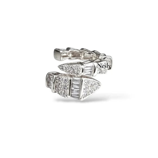 Taşlı Baget Yılan Earcuff Çelik