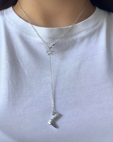 Çelik Kovboy Girl Y Kolye - İrva Collection