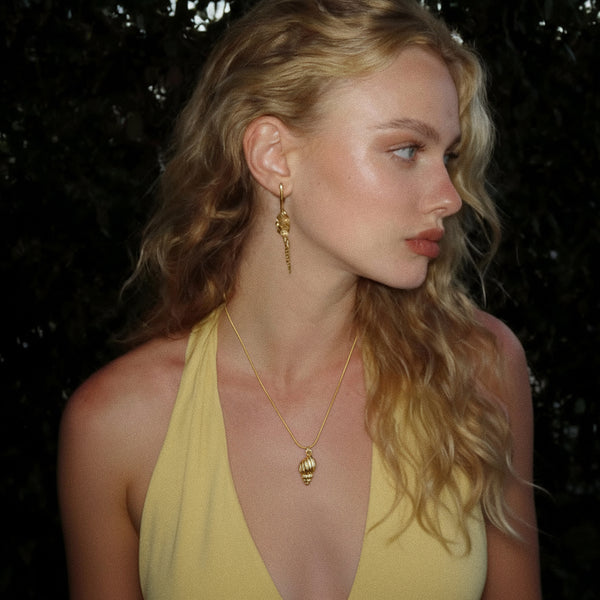 Çelik Deniz Kabuğu Kolye - İrva Collection