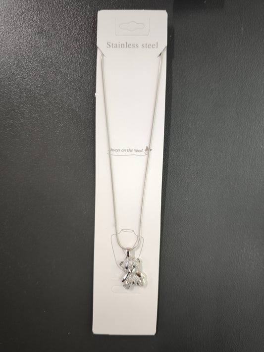 Silver Taşlı Ayıcık Kolye
