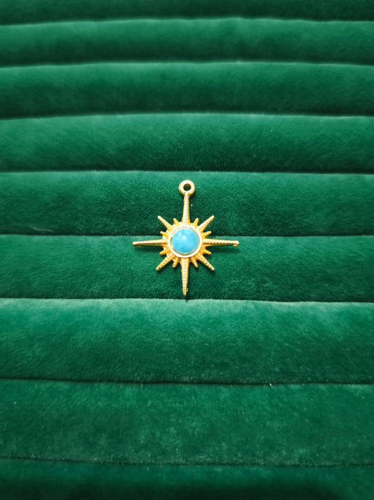 Mavi Mineli Kutup Yıldızı Charm