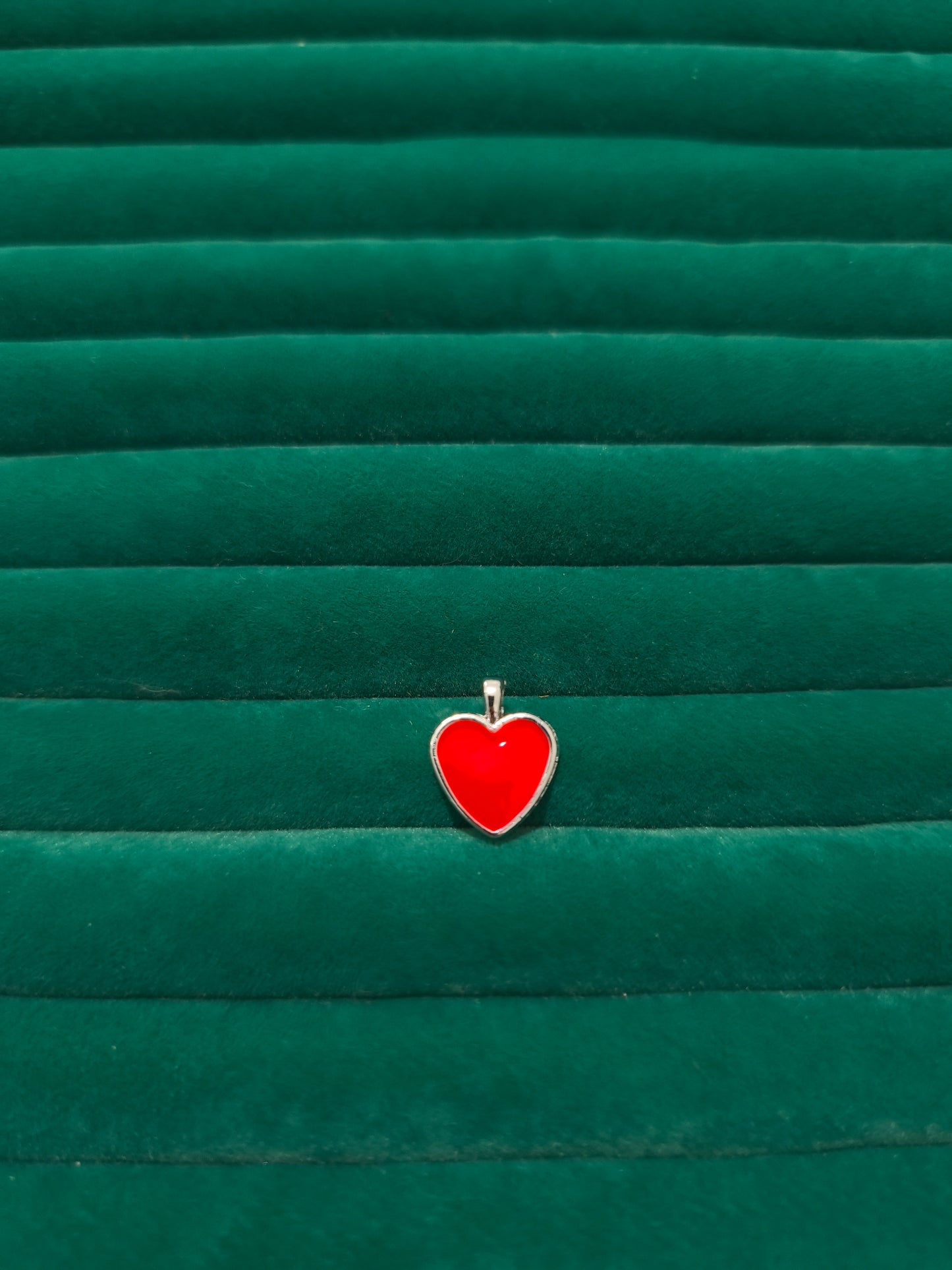 Silver Kırmızı Kalp Charm