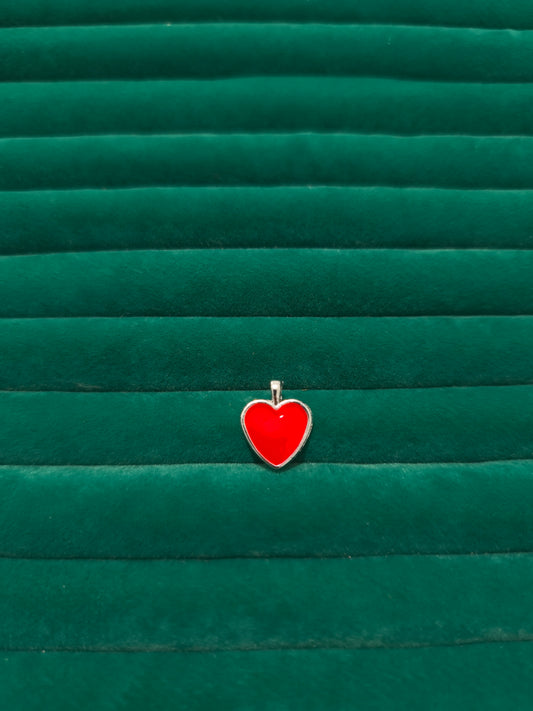 Silver Kırmızı Kalp Charm