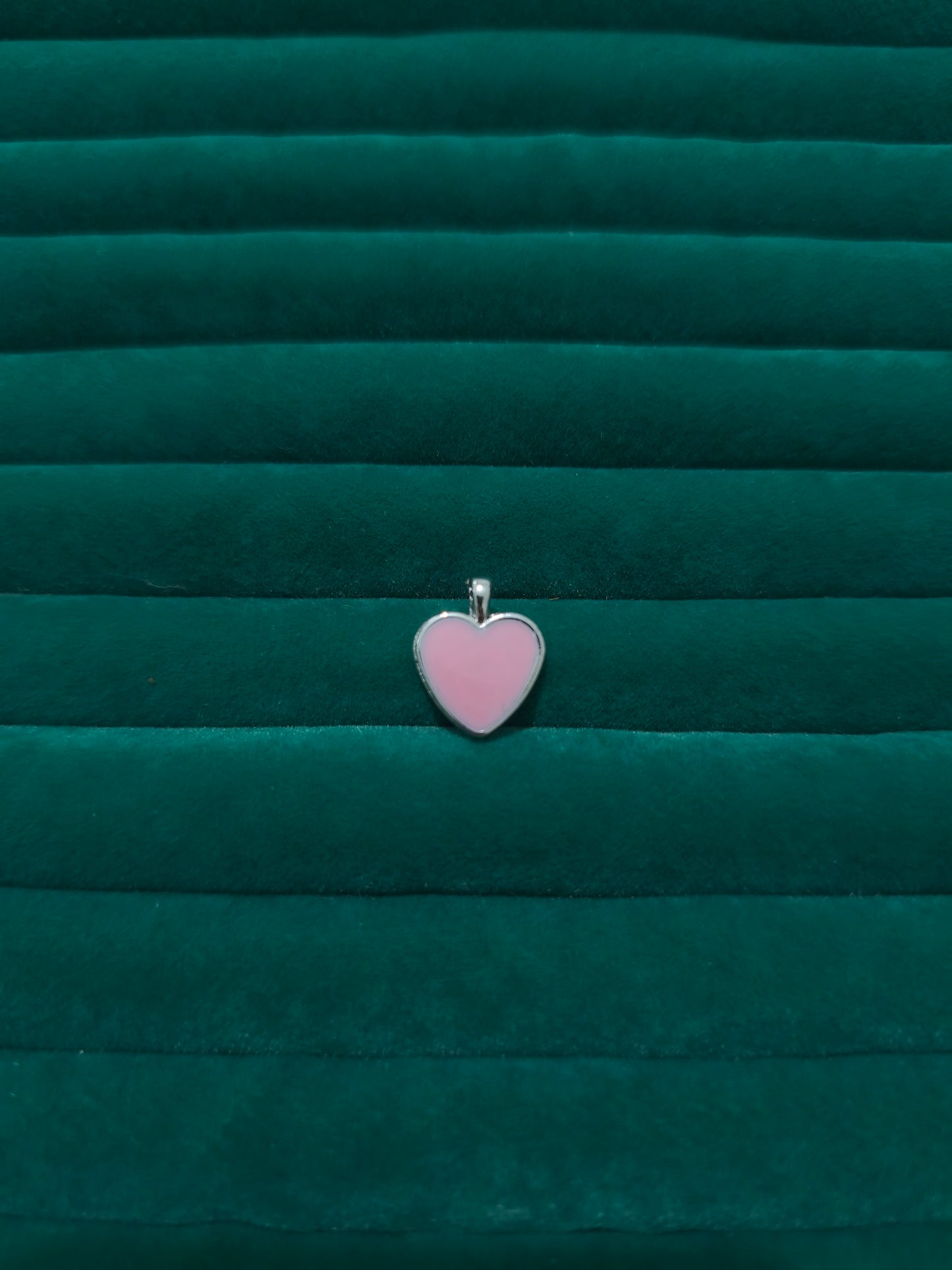 Silver Pembe Kalp Charm