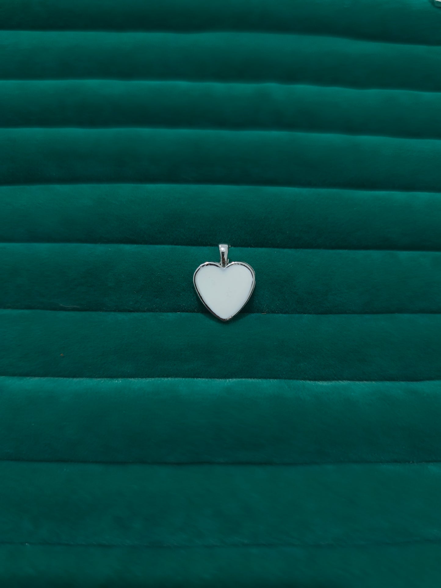 Silver Beyaz Kalp Charm