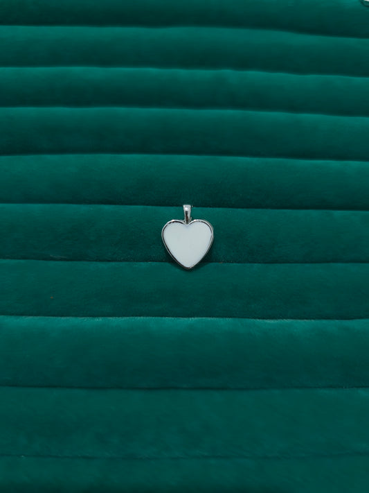 Silver Beyaz Kalp Charm