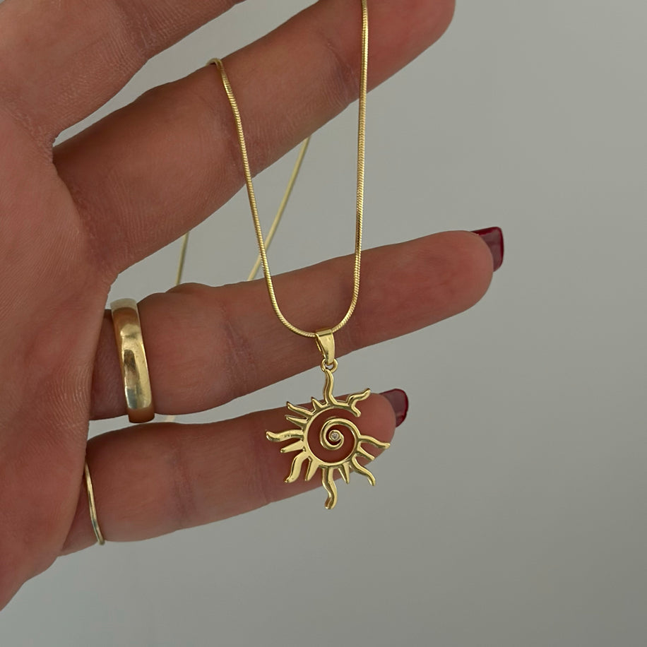 Minimal Güneş Kolye - İrva Collection