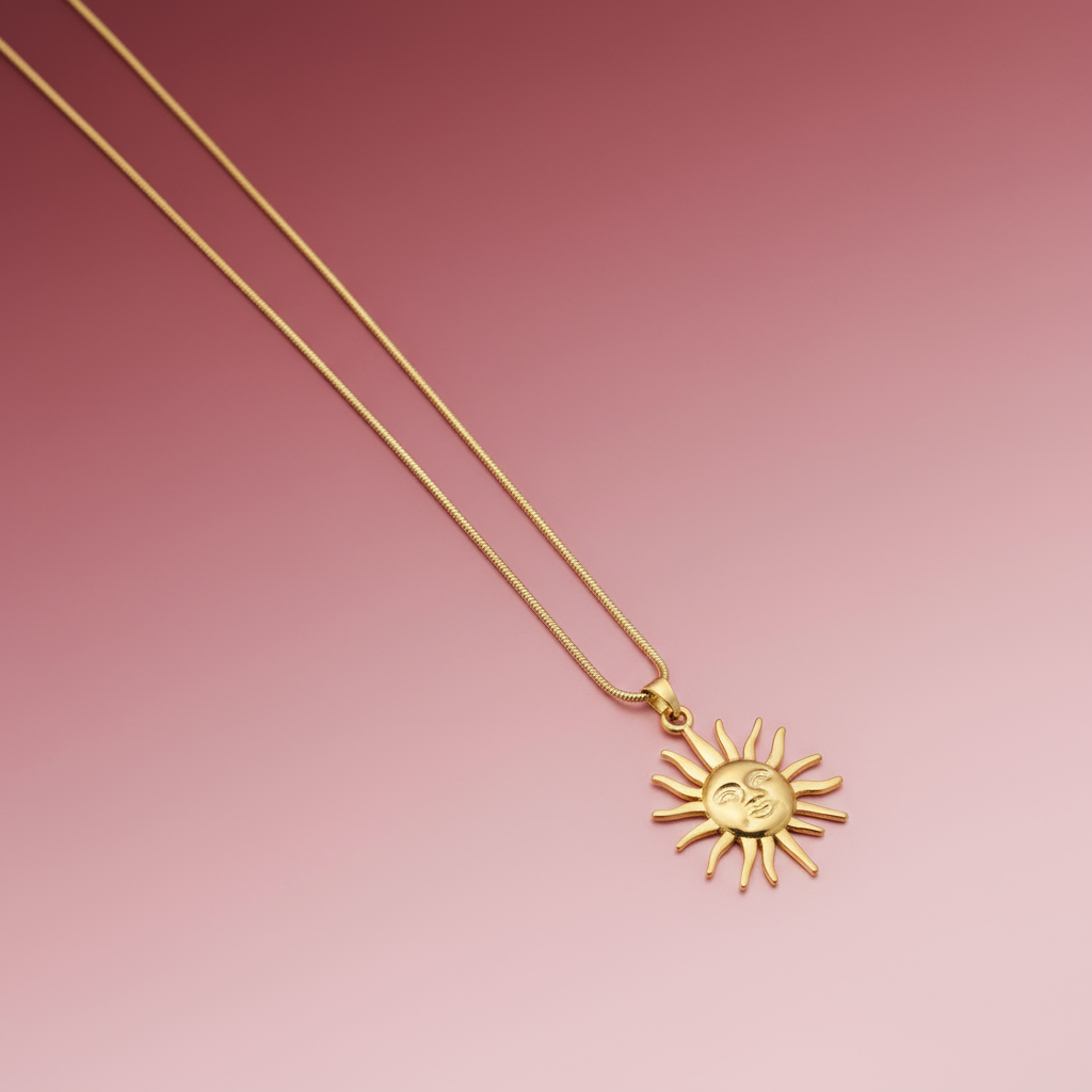 Büyük Boy Güneş Çelik Kolye