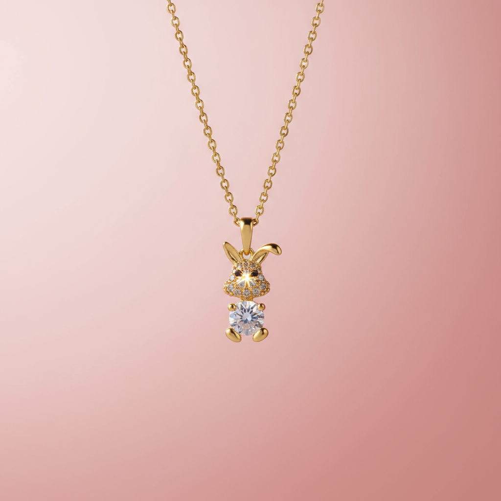 Zirkon Taşlı Tavşan Kolye