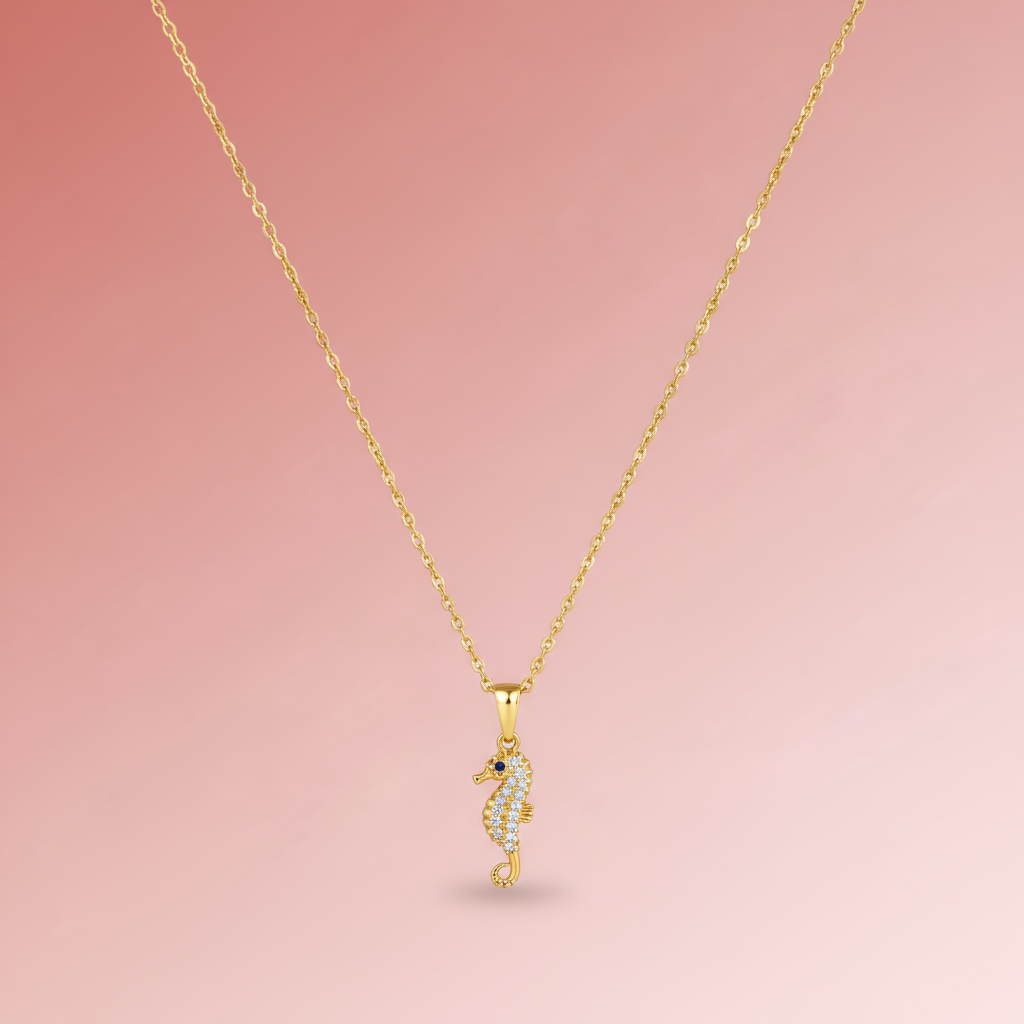 Zirkon Taşlı Mini Deniz Atı Kolye