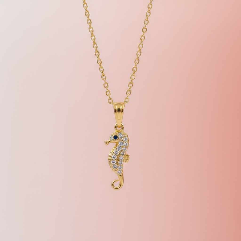 Zirkon Taşlı Mini Deniz Atı Kolye