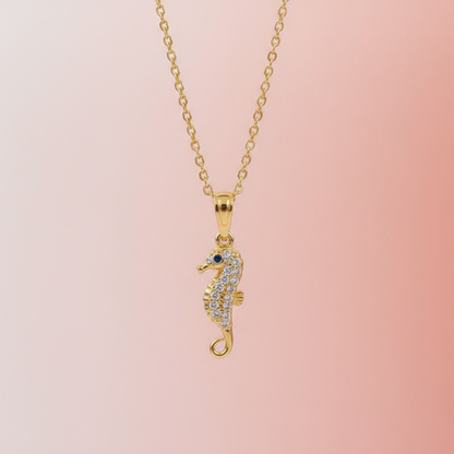 Zirkon Taşlı Mini Deniz Atı Kolye
