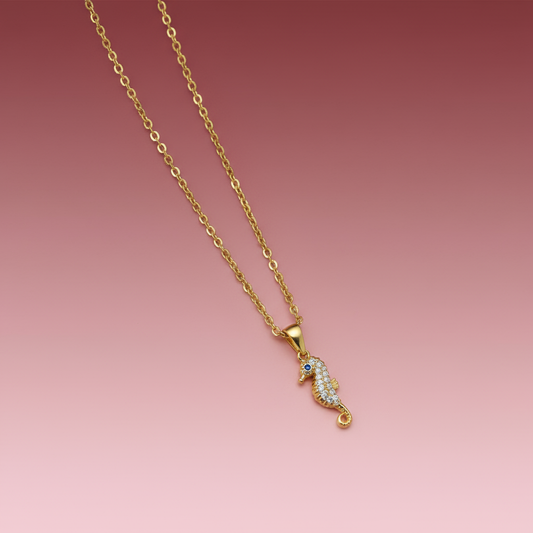 Zirkon Taşlı Mini Deniz Atı Kolye