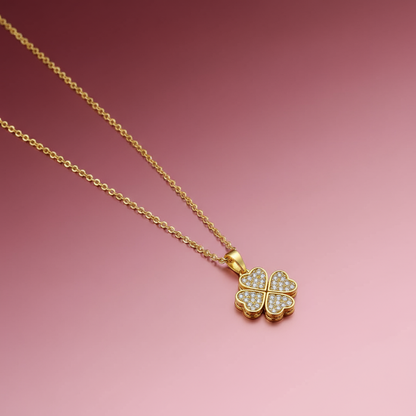 Zirkon Taşlı Yonca Kolye