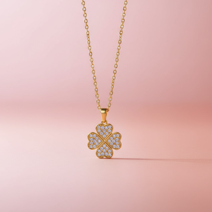 Zirkon Taşlı Yonca Kolye