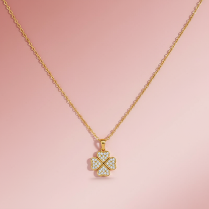 Zirkon Taşlı Yonca Kolye