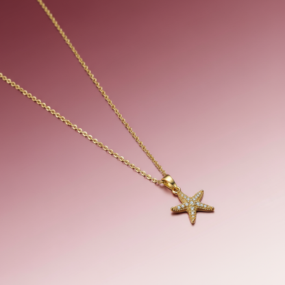 Zirkon Taşlı Deniz Yıldızı Kolye
