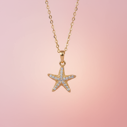 Zirkon Taşlı Deniz Yıldızı Kolye