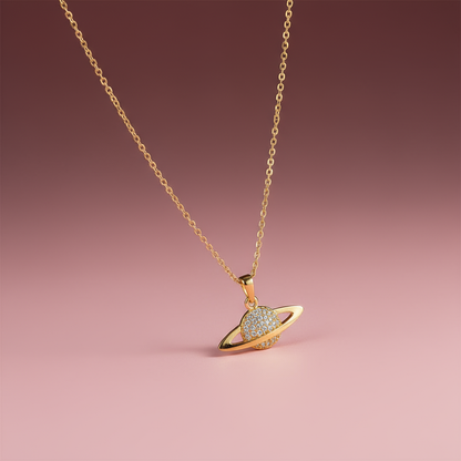 Zirkon Taşlı Gezegen Kolye