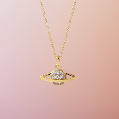 Zirkon Taşlı Gezegen Kolye