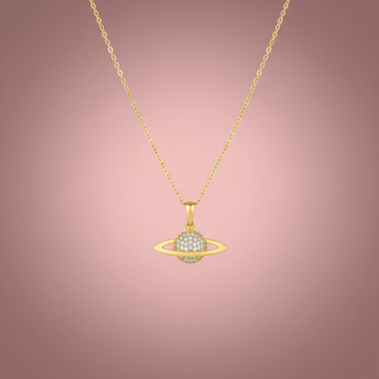 Zirkon Taşlı Gezegen Kolye