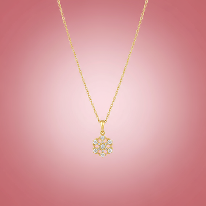 Zirkon Taşlı Kar Tanesi Kolye