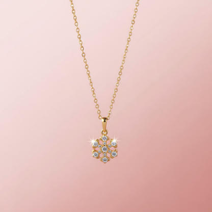 Zirkon Taşlı Kar Tanesi Kolye