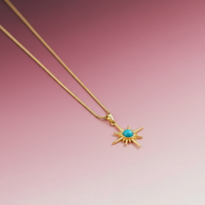 Mavi Detaylı Kutup Yıldızı Kolye