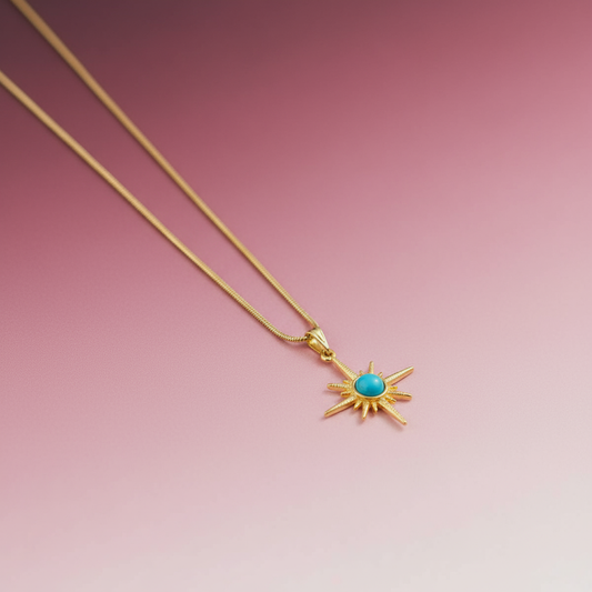 Mavi Detaylı Kutup Yıldızı Kolye