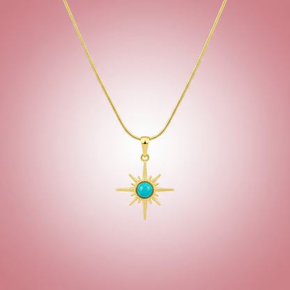 Mavi Detaylı Kutup Yıldızı Kolye