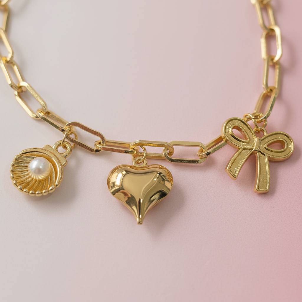 Kalp Charm Bileklik - İrva Collection