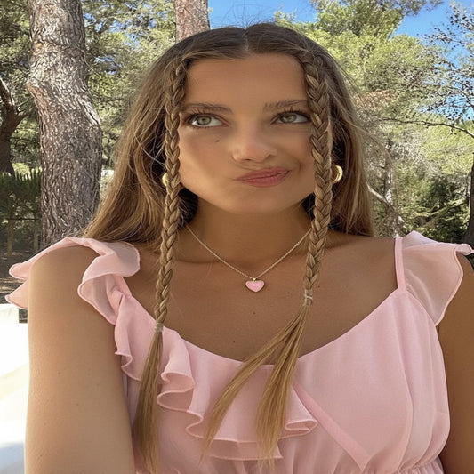 Pembe Kalp Kolye