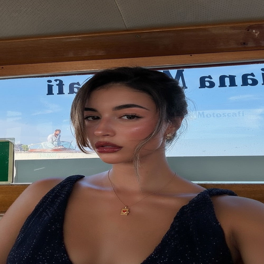 Çelik Kalp Plaka Kolye