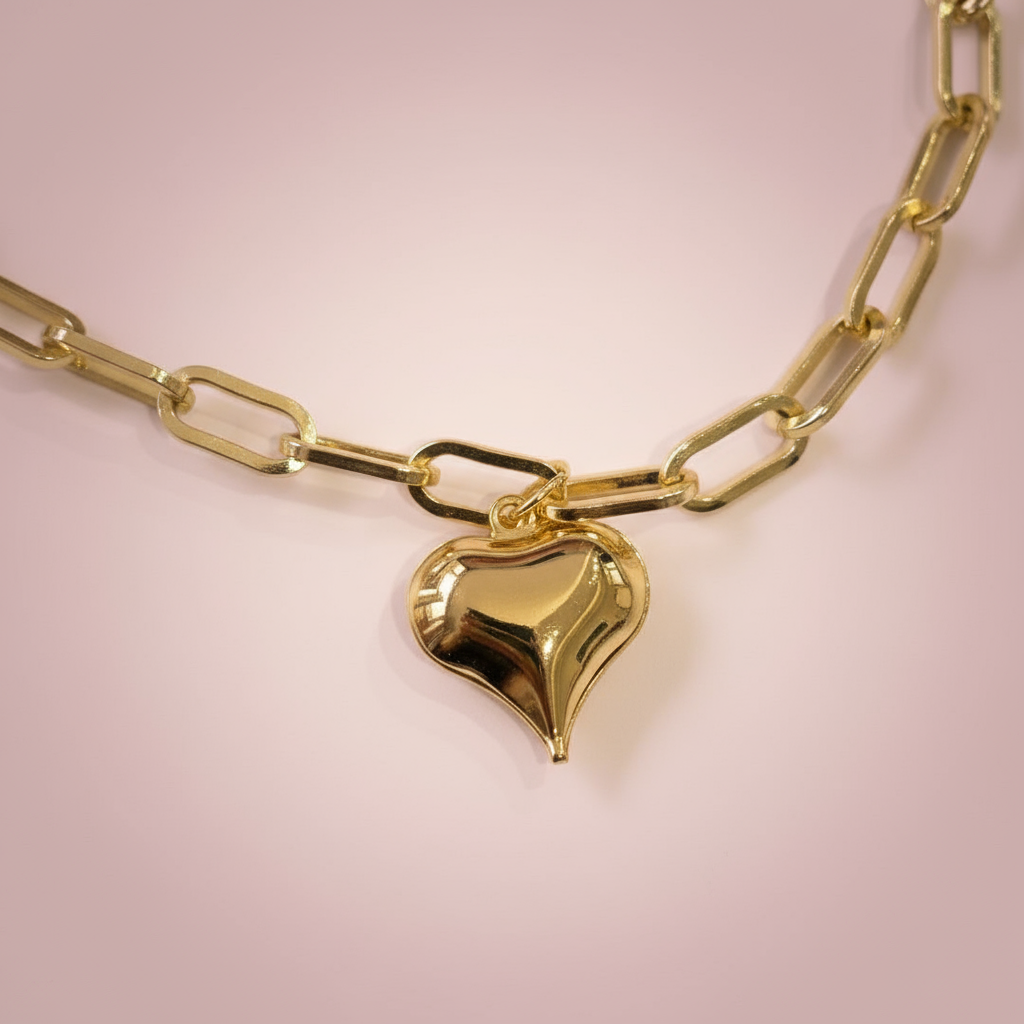 Bombeli Kalp Charm Bileklik