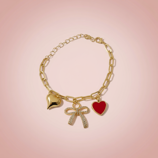 Zirkon Taşlı Fiyonk Charm Bileklik