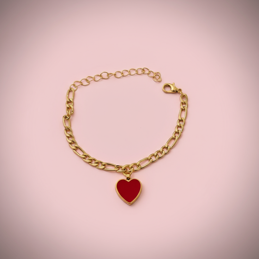 Kırmızı Kalp Bileklik