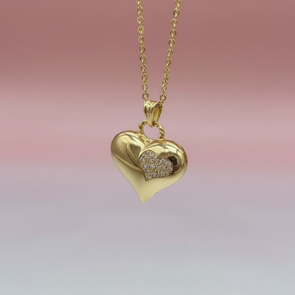 Zirkon Taşlı Kalp Kolye