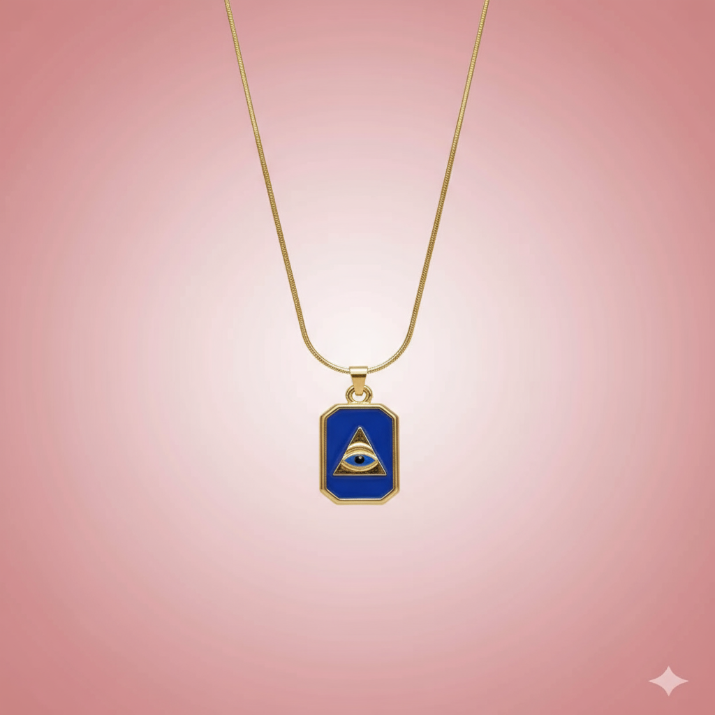 Göz Figürlü Plaka Kolye