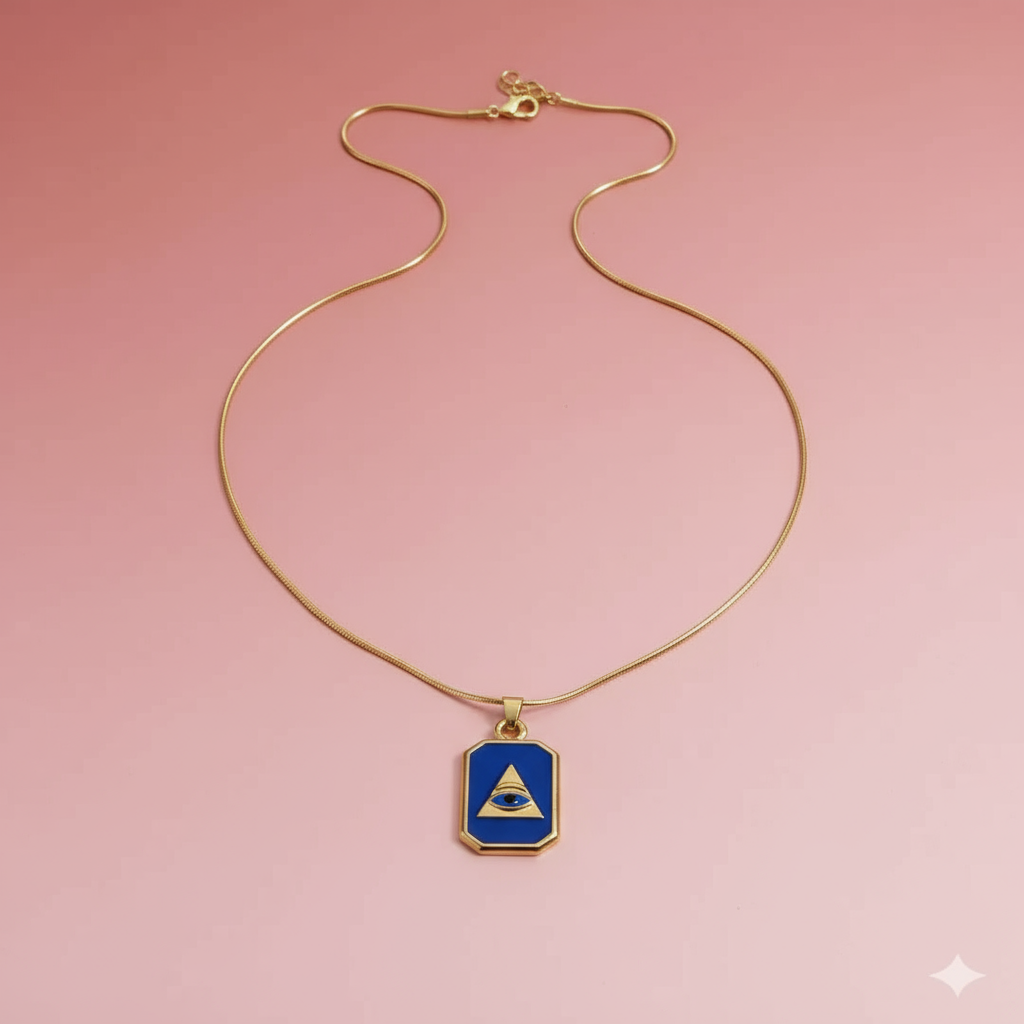 Göz Figürlü Plaka Kolye