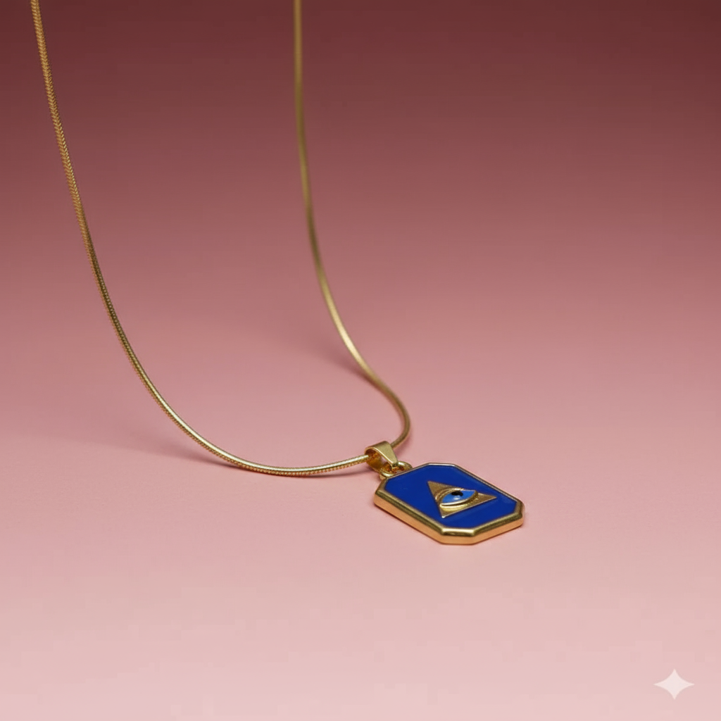 Göz Figürlü Plaka Kolye